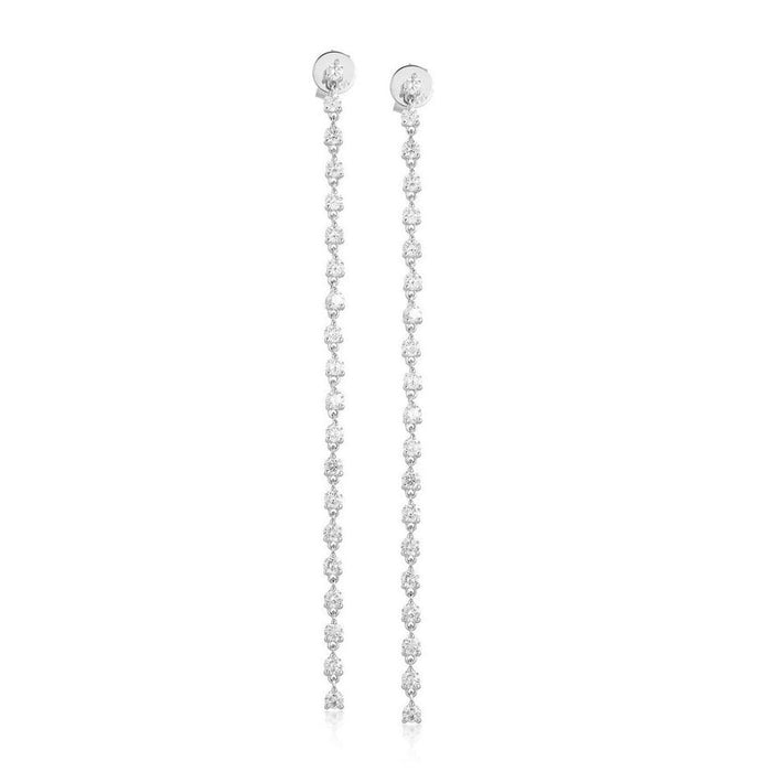 Stellar Line 14K (or 18k upon request) Yellow Gold Diamond Drop Earrings