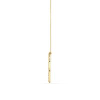Map Pendant Diamond Medallion Necklace in 14K Yellow Gold