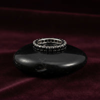 Black Diamond Eternity 14K White Gold Band Ring