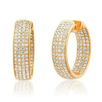 Eternal Diamond Hoop Earrings in 14K Yellow Gold