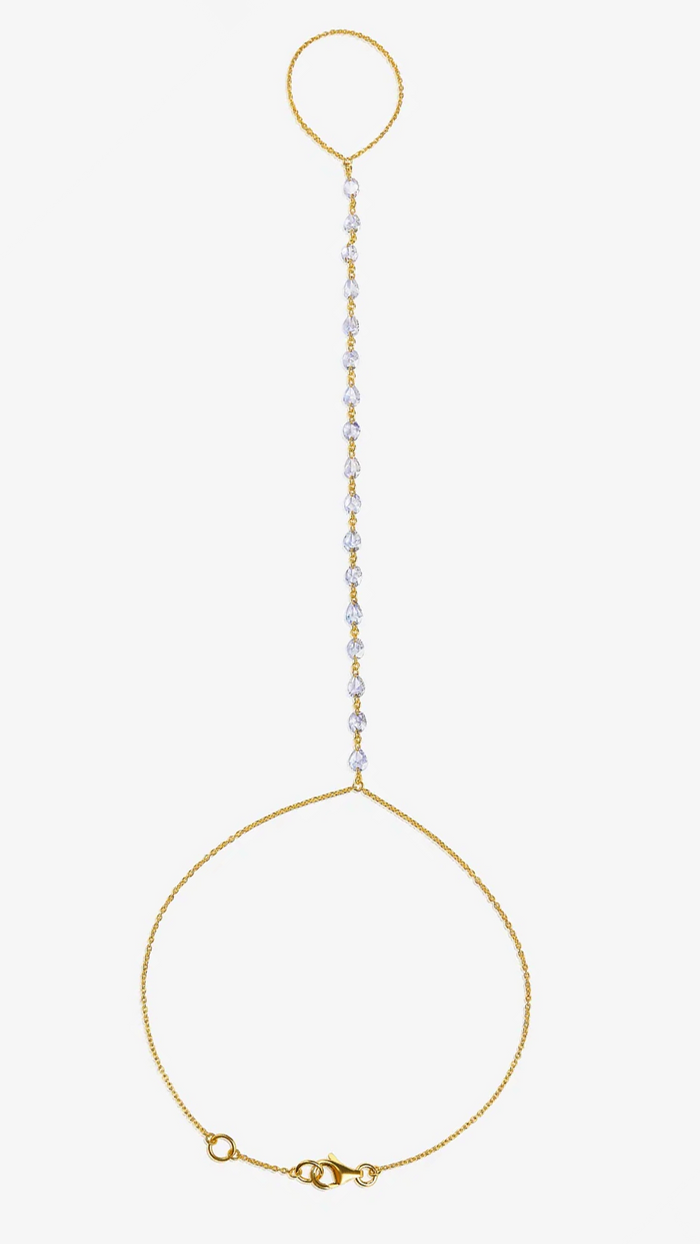 Pear Shape 17 Diamonds 14K (or 18k upon request) Gold Chain Bracelet