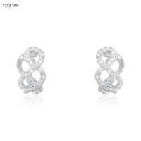 Infinity Twist Diamond Huggie Earrings in 14K Yellow Gold