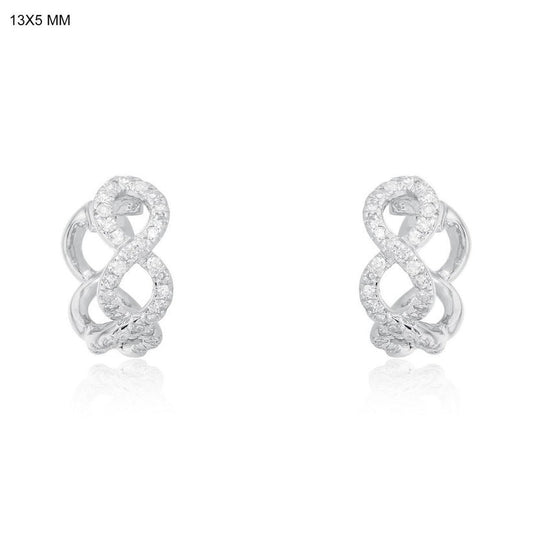 Infinity Twist Diamond Huggie Earrings in 14K Yellow Gold