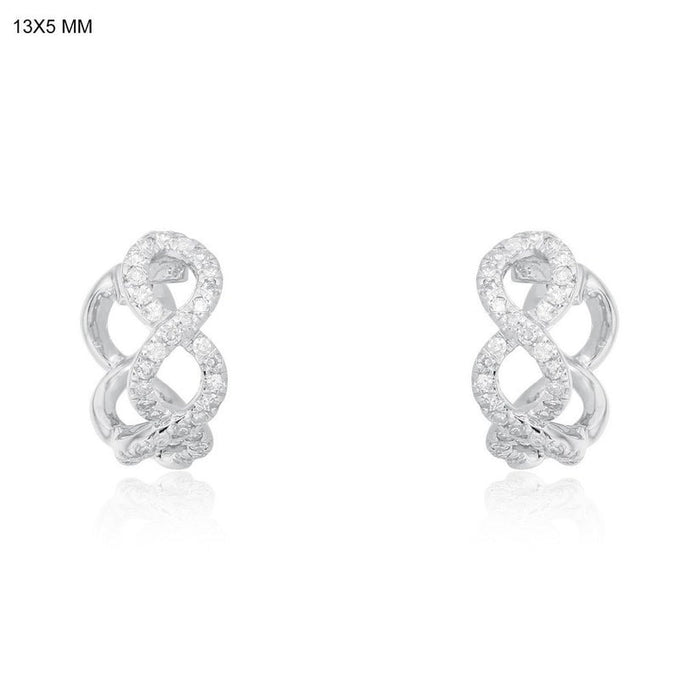 Infinity Twist Diamond Huggie Earrings in 14K Yellow Gold