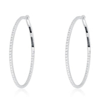 Micro Pave Classic Thin Hoop Earrings in 14K Yellow Gold
