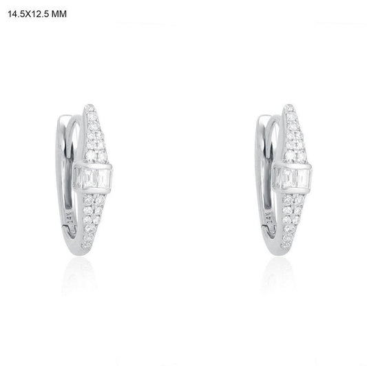 Mirage Diamond Charm Huggies Earrings in 14K Yellow Gold