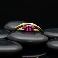 Marquise Ruby Open Band Ring in 14K Gold