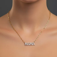 Diamond Mama Necklace in 14K Yellow Gold