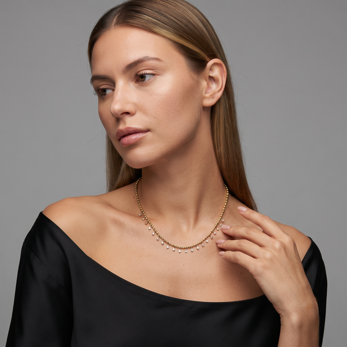 Diamond Dream Station Necklace in 14K Yellow Gold