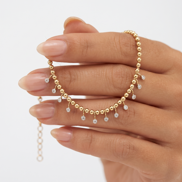 Diamond Dream Station Necklace in 14K Yellow Gold