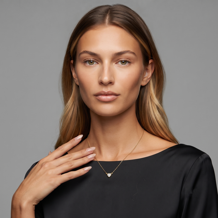 Heart Diamond Pendant Necklace in 14K Yellow Gold