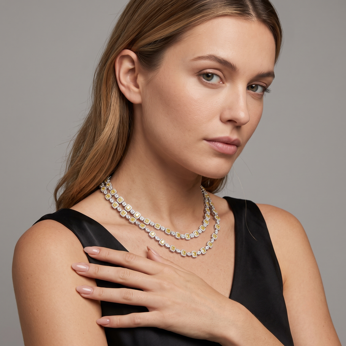 Imperial Radiance 14K Yellow and White Diamond Necklace