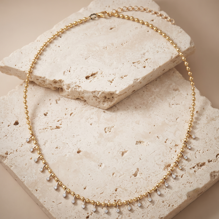 Diamond Dream Station Necklace in 14K Yellow Gold
