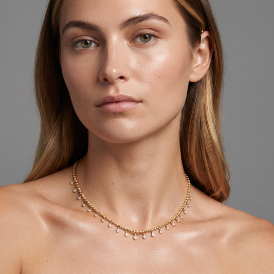 Diamond Dream Station Necklace in 14K Yellow Gold