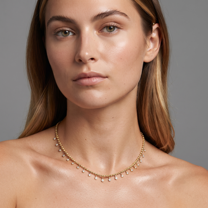 Diamond Dream Station Necklace in 14K Yellow Gold