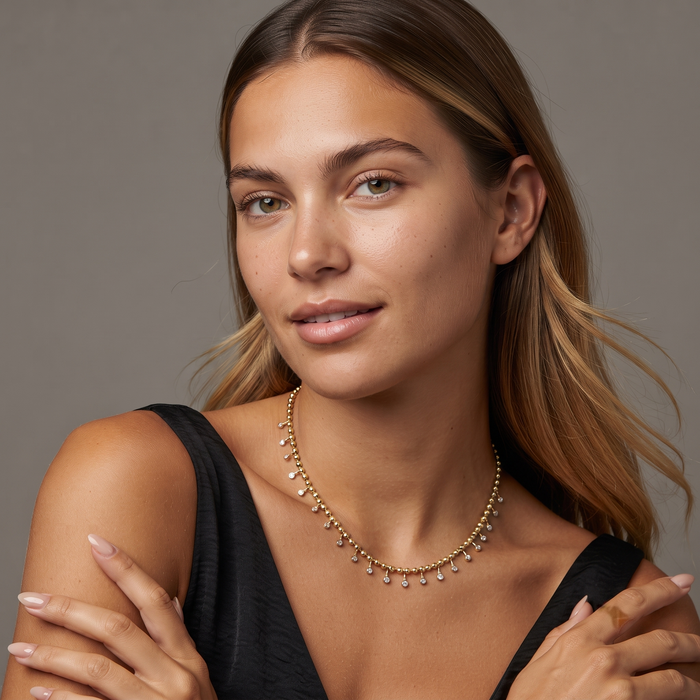 Diamond Dream Station Necklace in 14K Yellow Gold