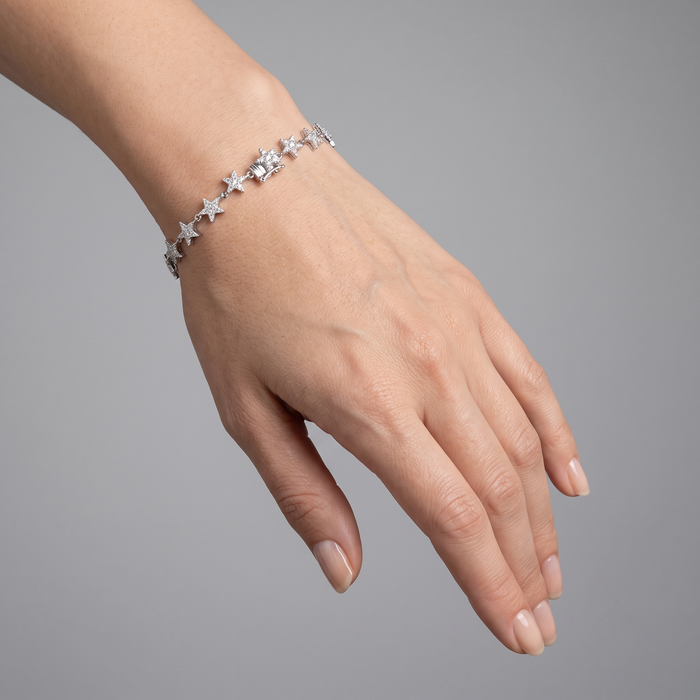 Bloom Diamond Charm Bangle Bracelet in 14K Yellow Gold