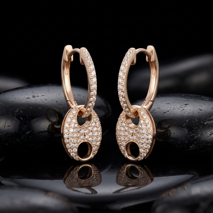 Everlasting Diamond Danglers Drop Earrings in 14K Yellow Gold