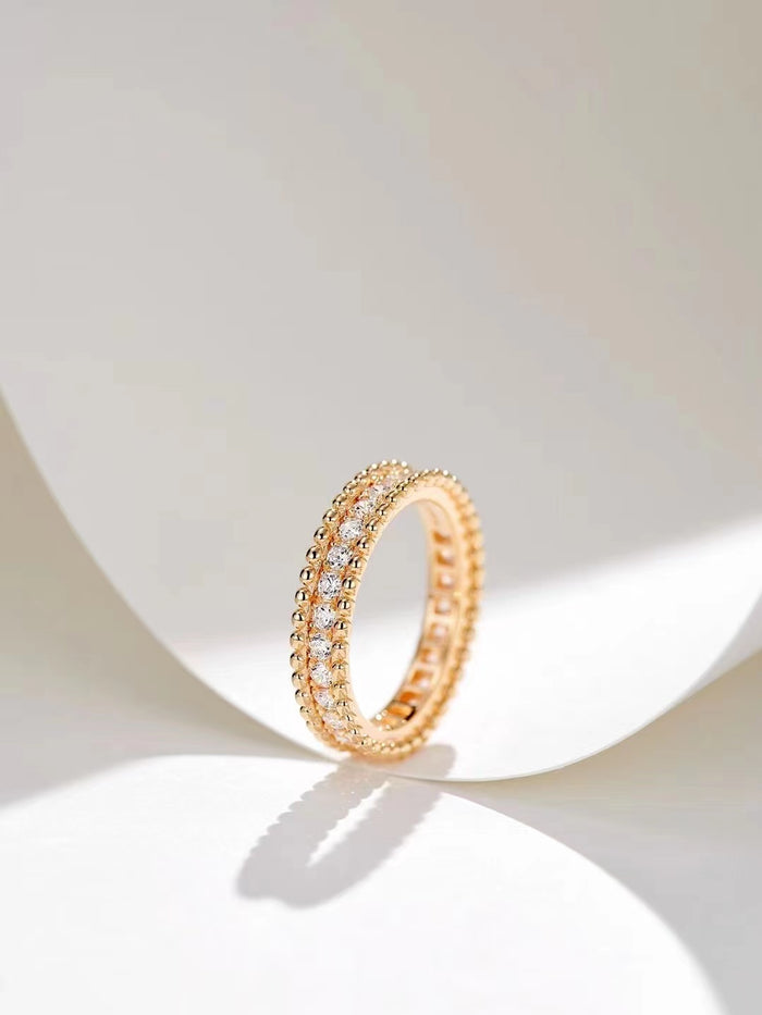 Round Textured Diamond Stacking Ring in 14K Gold