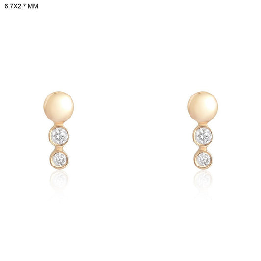 Victorian Grace Diamond Stud Earrings in 14K Yellow Gold
