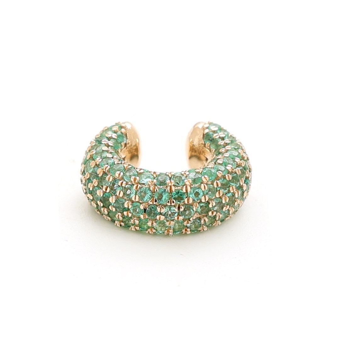 Emerald Pavé 14K(18K Custom) Yellow Gold Ear Cuff