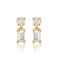 Eclipse Wave Diamond Drop Earrings in 14K Yellow Gold