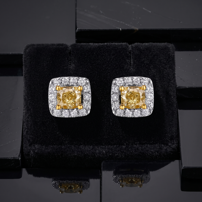 Shine Diamond Stud Earrings in 14K Yellow Gold