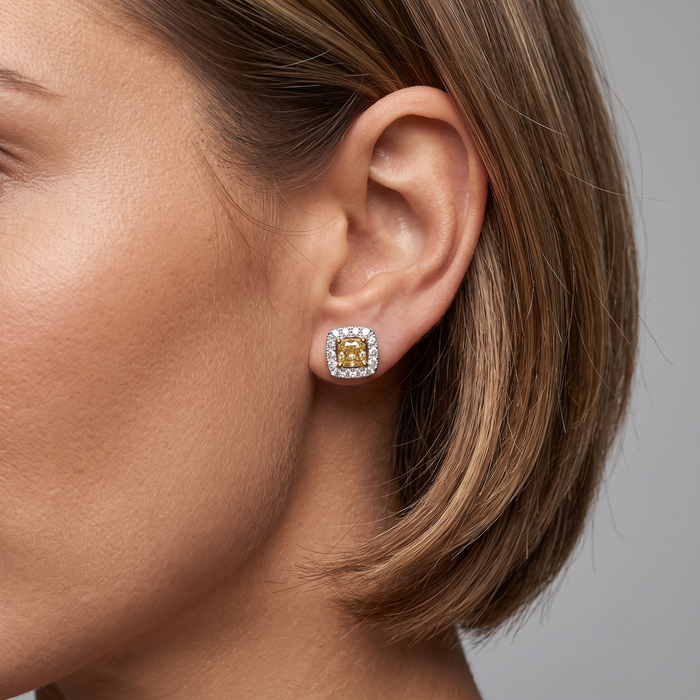 Shine Diamond Stud Earrings in 14K Yellow Gold