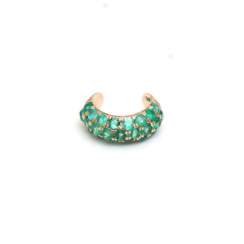 14K Emerald Pavé Ear Cuff in Yellow Gold
