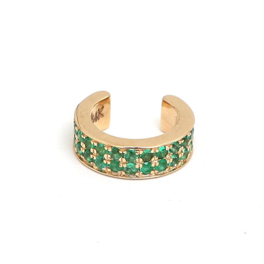 Emerald Pavé 14K (18K custom) Yellow Gold Ear Cuff