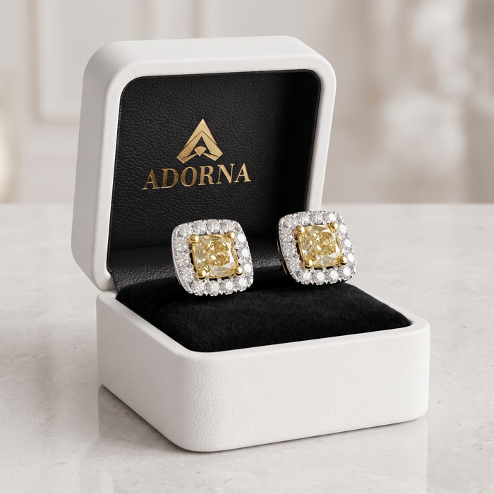 Shine Diamond Stud Earrings in 14K Yellow Gold