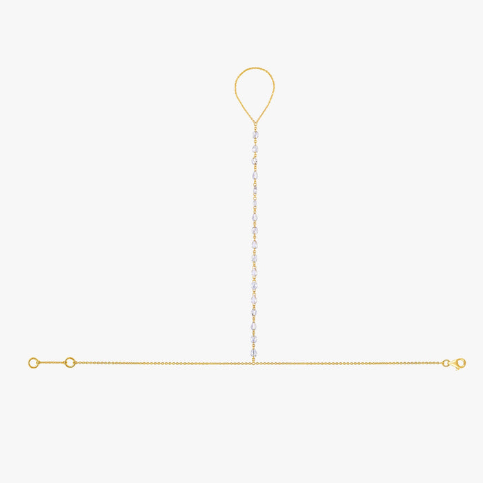 Pear Shape 17 Diamonds 14K (or 18k upon request) Gold Chain Bracelet