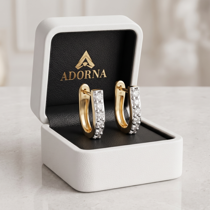 Opulent Diamond Huggie Earrings in 14K Yellow Gold