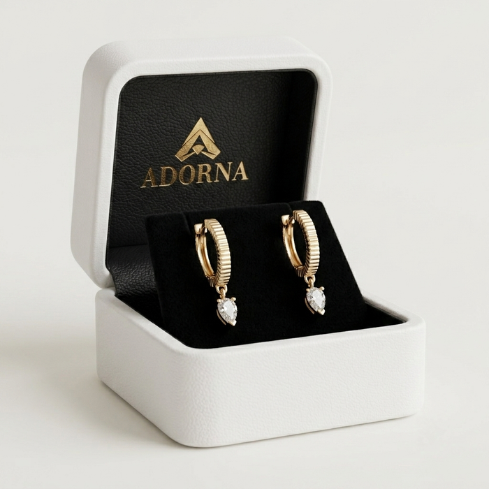 Serene Drop 14K (or 18k upon request) Yellow Gold Diamond Drop Earrings
