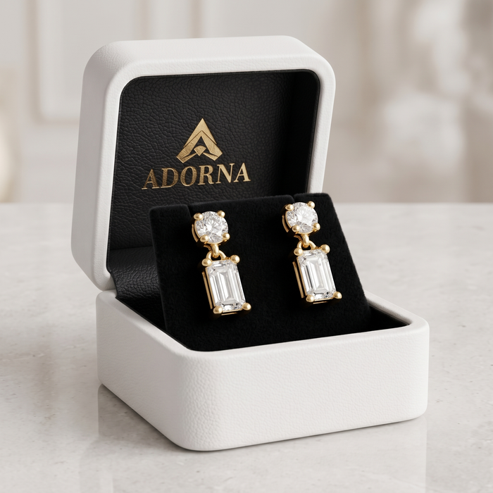 Eclipse Wave 14K (or 18k upon request) Yellow Gold Diamond Drop Earrings