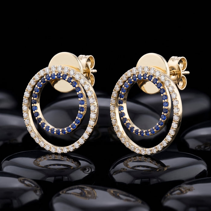 Radiance Unveiled Diamond Halo Drops Earrings in 14K Yellow Gold