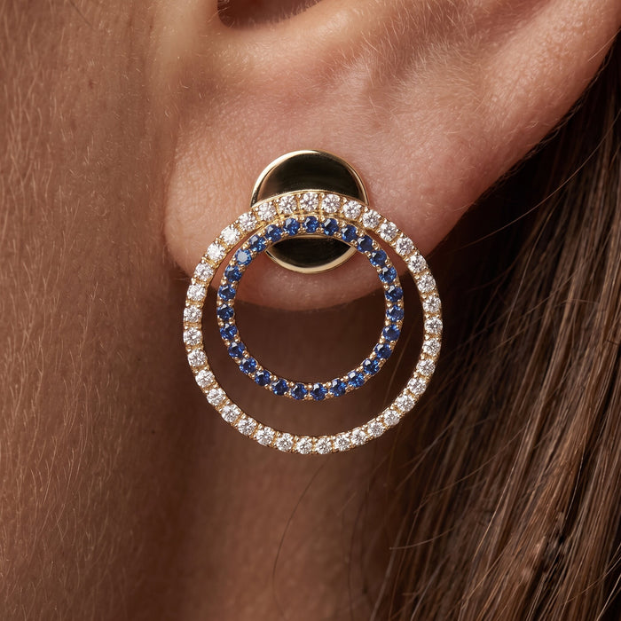 Radiance Unveiled Diamond Halo Drops Earrings in 14K Yellow Gold
