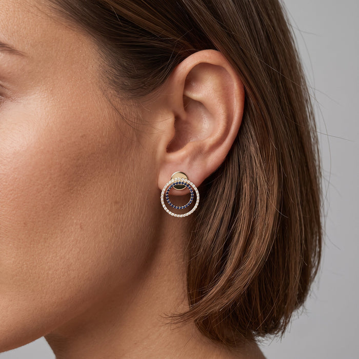 Radiance Unveiled Diamond Halo Drops Earrings in 14K Yellow Gold