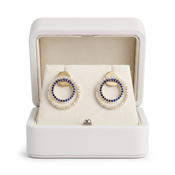 Radiance Unveiled Diamond Halo Drops Earrings in 14K Yellow Gold