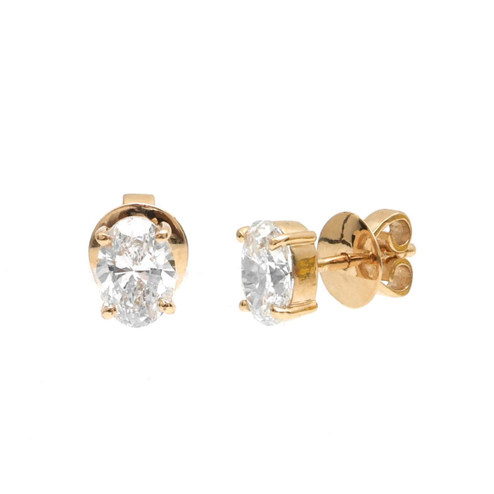 Oval Lab 14k ( 18k Custom) Diamond Stud Earrings