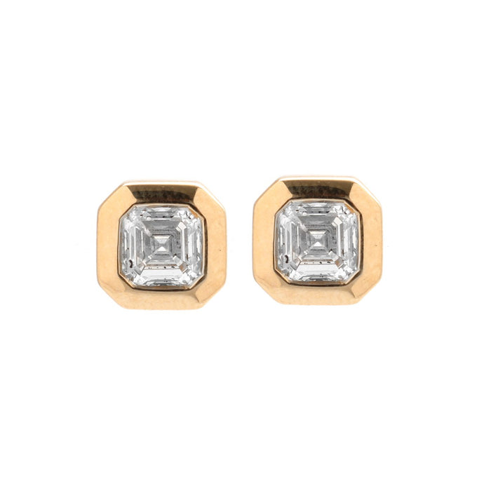 Lab Diamond Classic 14K(18K Custom) Yellow Gold Stud Earrings