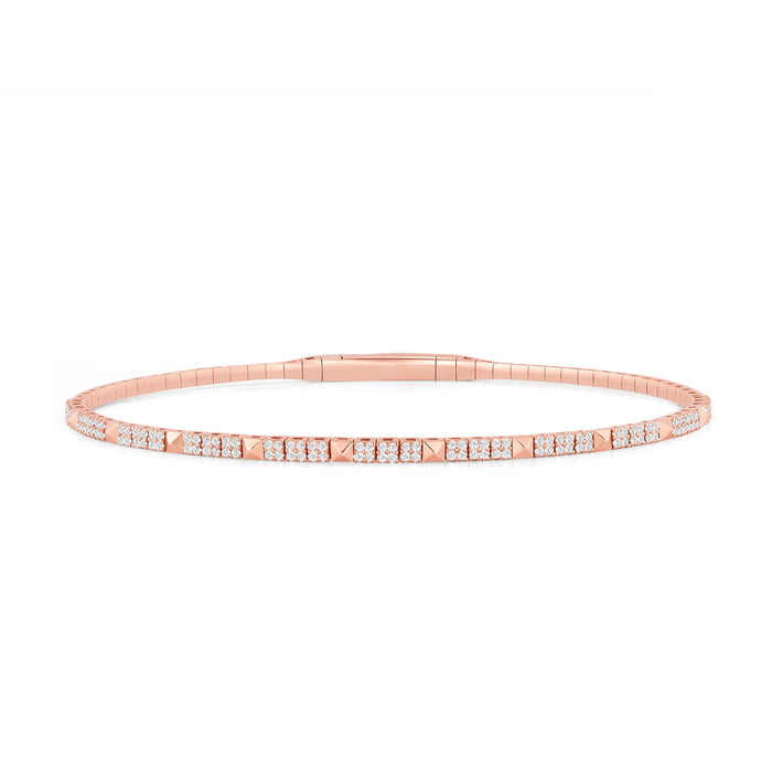 Diamond Pyramid Link Bracelet in 14K Gold
