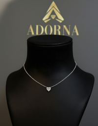 Heart-Cut Pendant Diamond Necklace in 14K White Gold