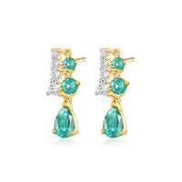 Mystic Diamond Cascade Drop Earrings in 14K Yellow Gold