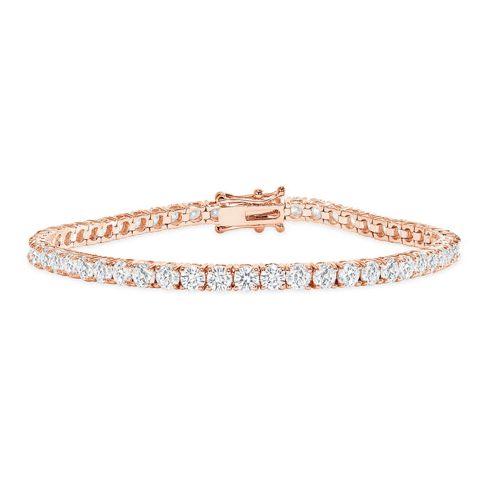 Radiant Round Cut Diamond Tennis Bracelet in 14K Gold
