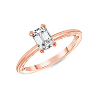 Millgrain Solitaire Engagement Ring in 18K Yellow Gold