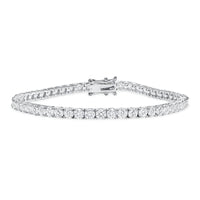 Radiant Round Cut Diamond Tennis Bracelet in 14K Gold