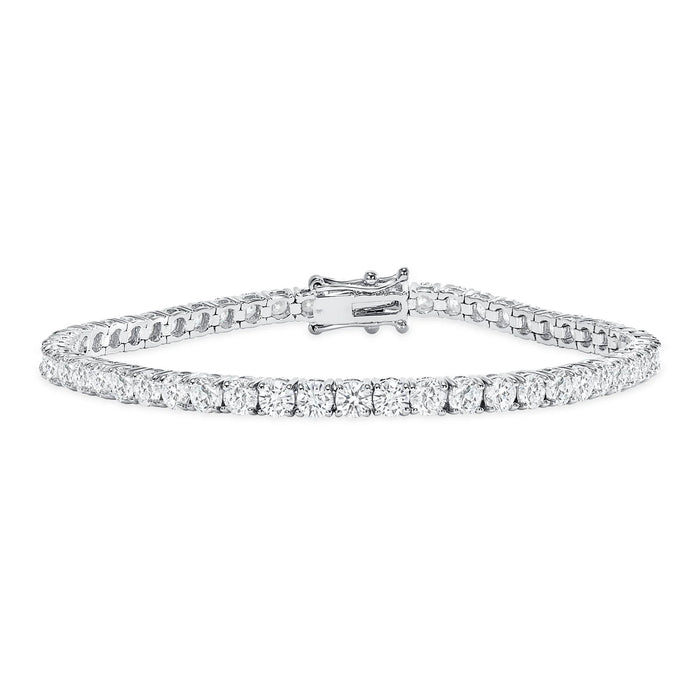 Radiant Round Cut Diamond Tennis Bracelet in 14K Gold