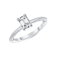 Millgrain Solitaire Engagement Ring in 18K Yellow Gold