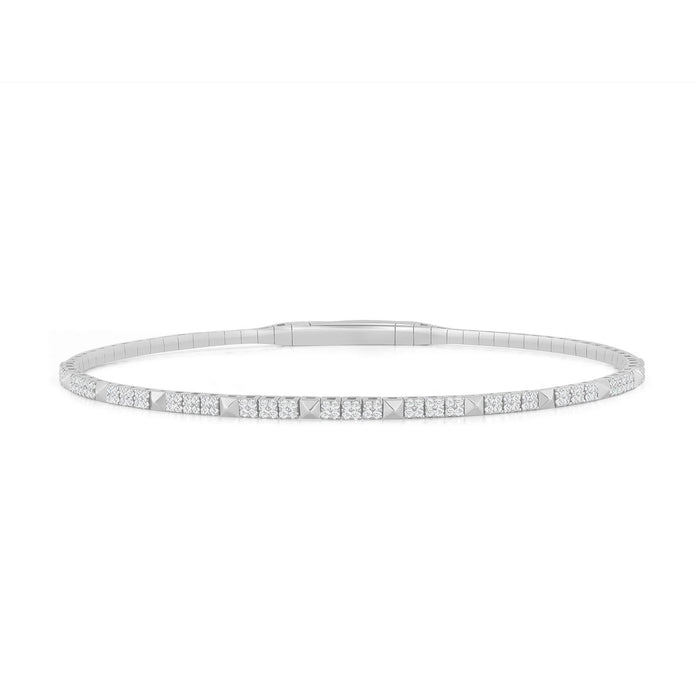 Diamond Pyramid Link Bracelet in 14K Gold